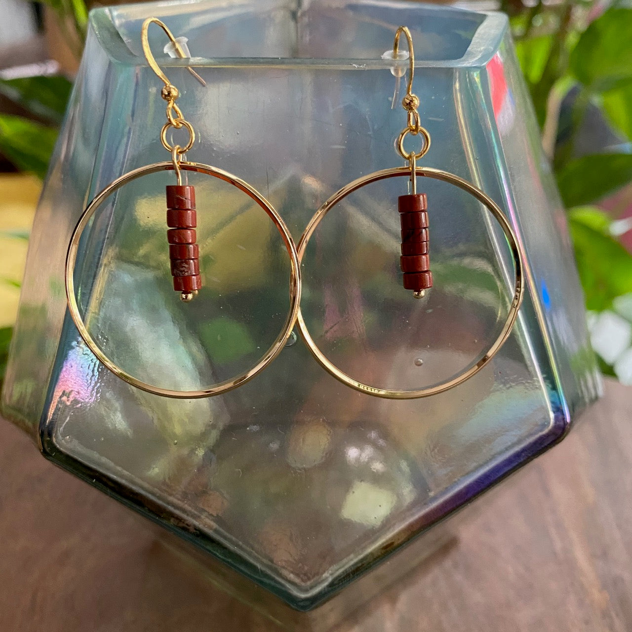 Simple Stone Hoop Earrings 12th Summer