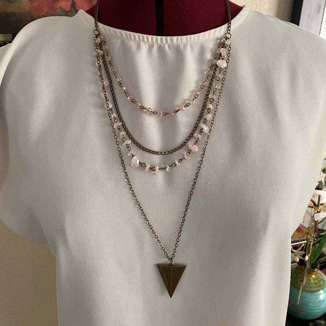 Chunky Whimsical Stone Triple Necklace