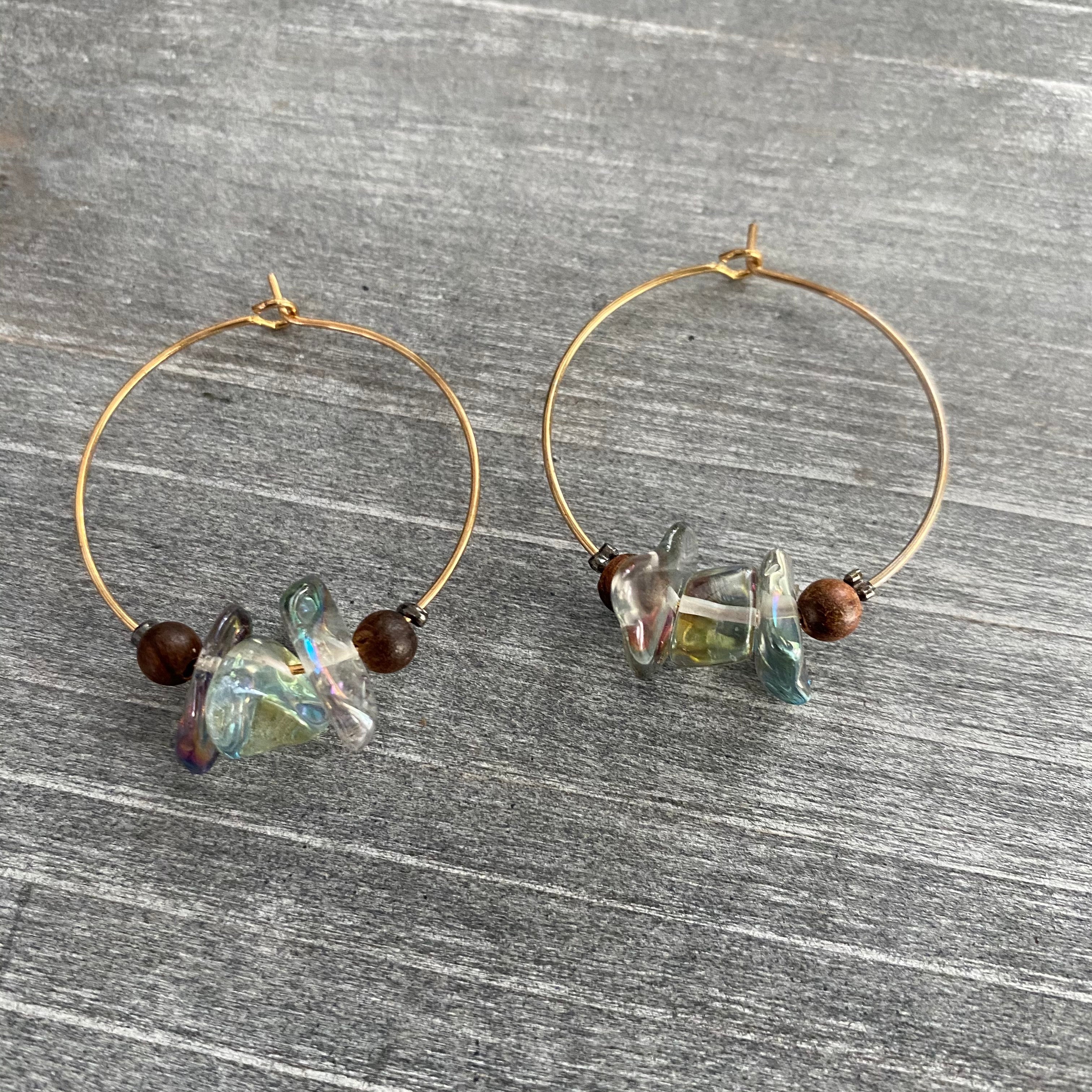 Simple Crystal Hoop Earrings