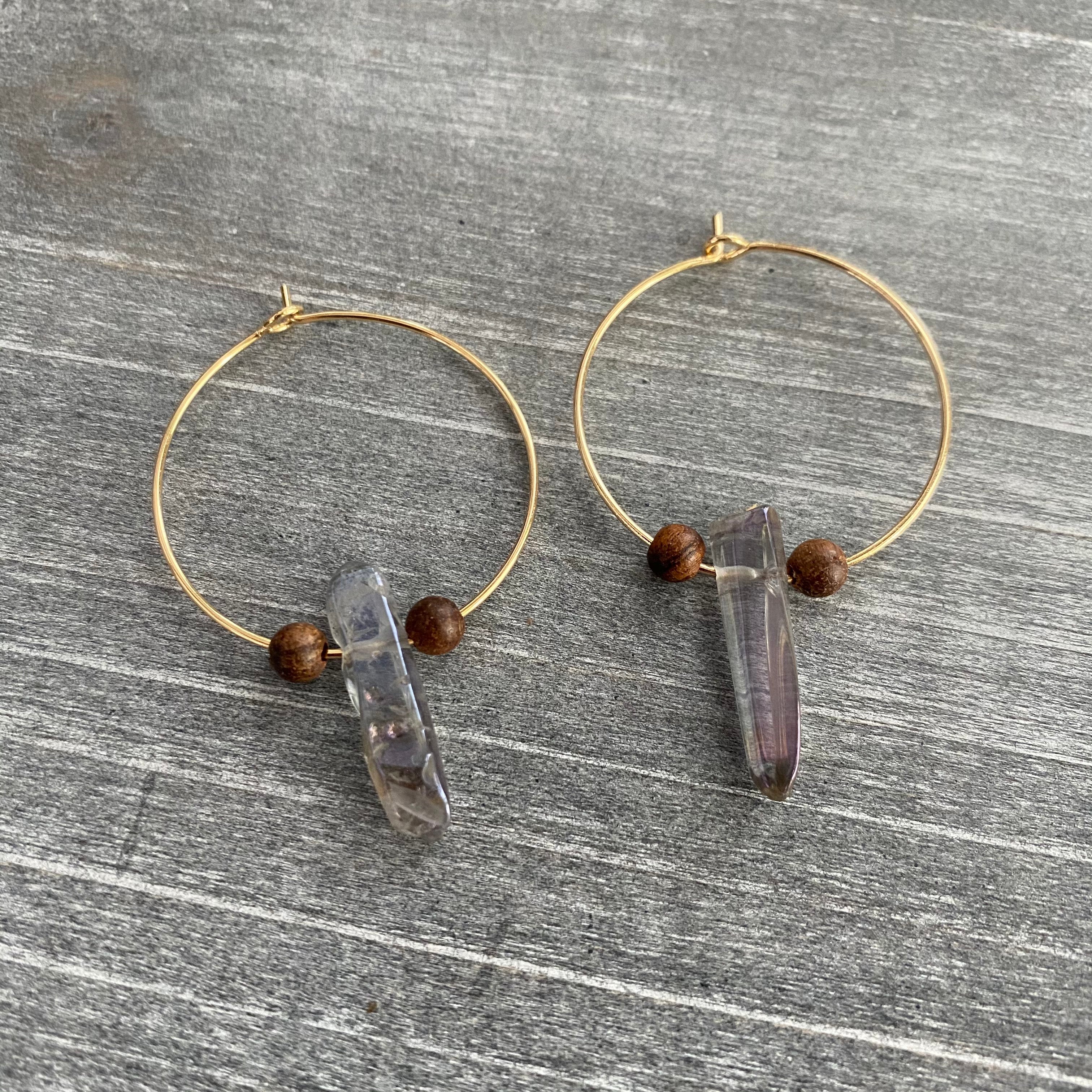 Simple Crystal Hoop Earrings 12th Summer